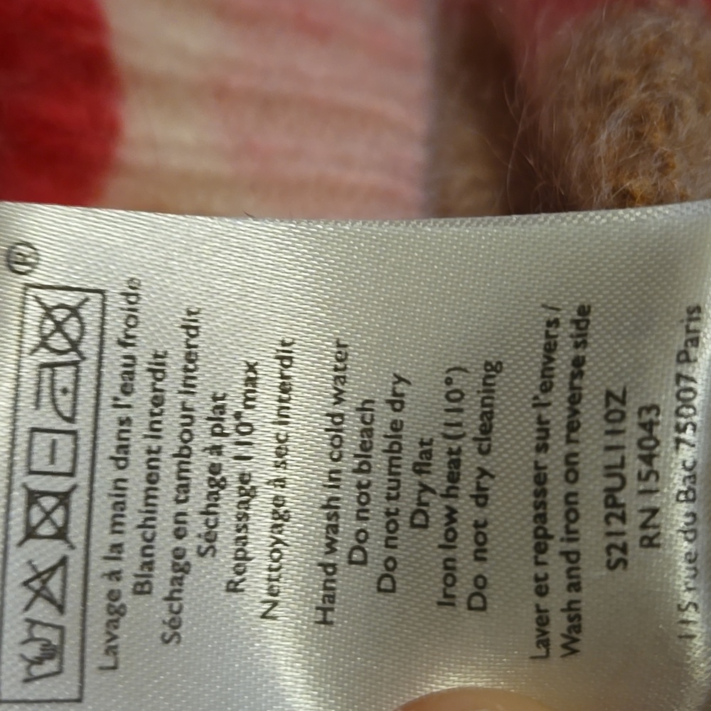 Sezane Alizee Wool/ Kid Mohair Pink and Tan Sweater - Picture 9 of 10